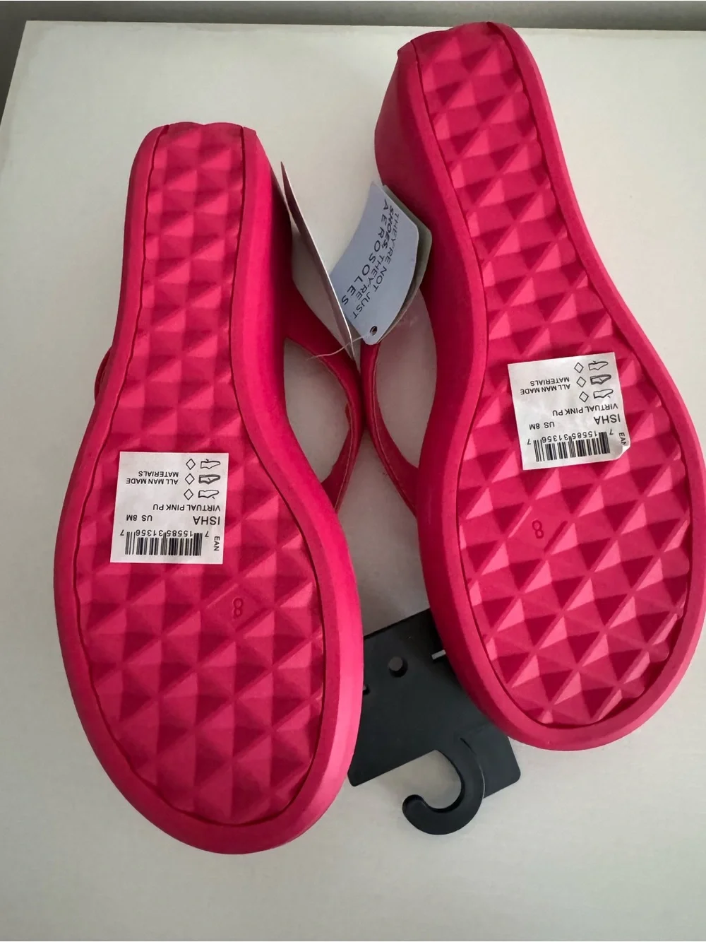 AEROSOLES Hot Pink Wedge Thong Sandals